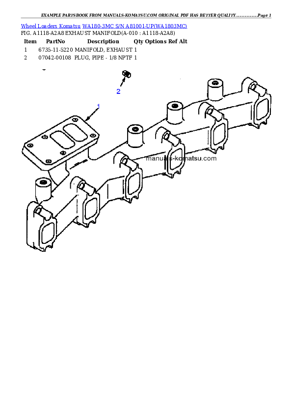 Protected: WA180-3MC S/N A81001-UP Partsbook