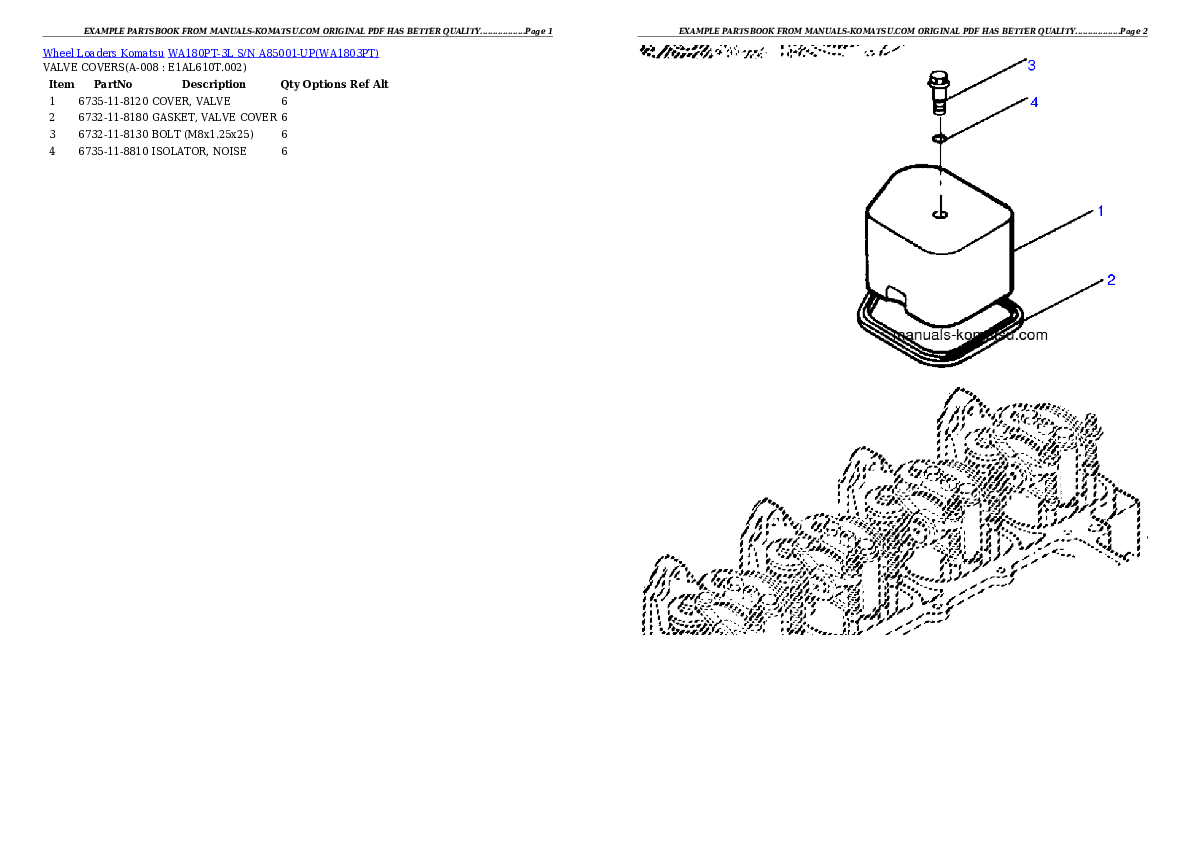 Protected: WA180PT-3L S/N A85001-UP Partsbook