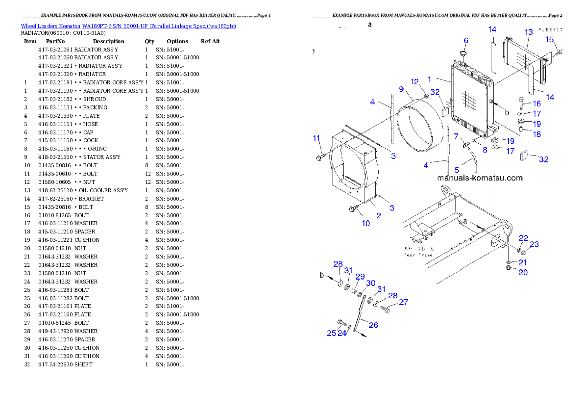 Protected: WA180PT-3 S/N 50001-UP (Parallel Linkage Spec.) Partsbook