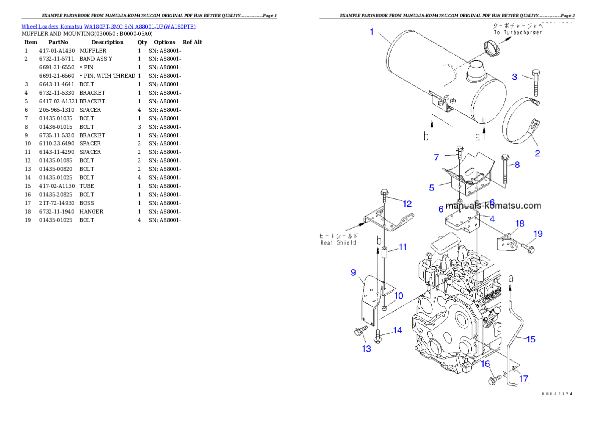 Protected: WA180PT-3MC S/N A88001-UP Partsbook