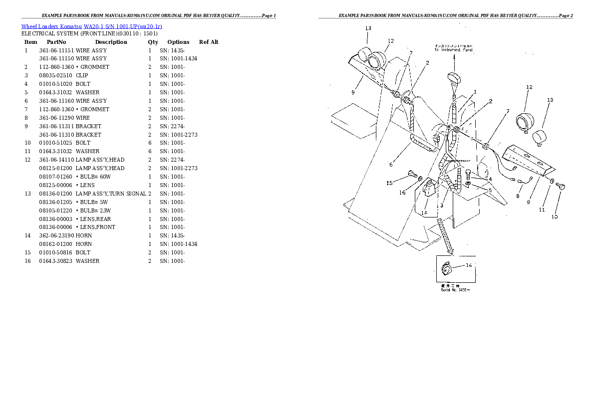 Protected: WA20-1 S/N 1001-UP Partsbook