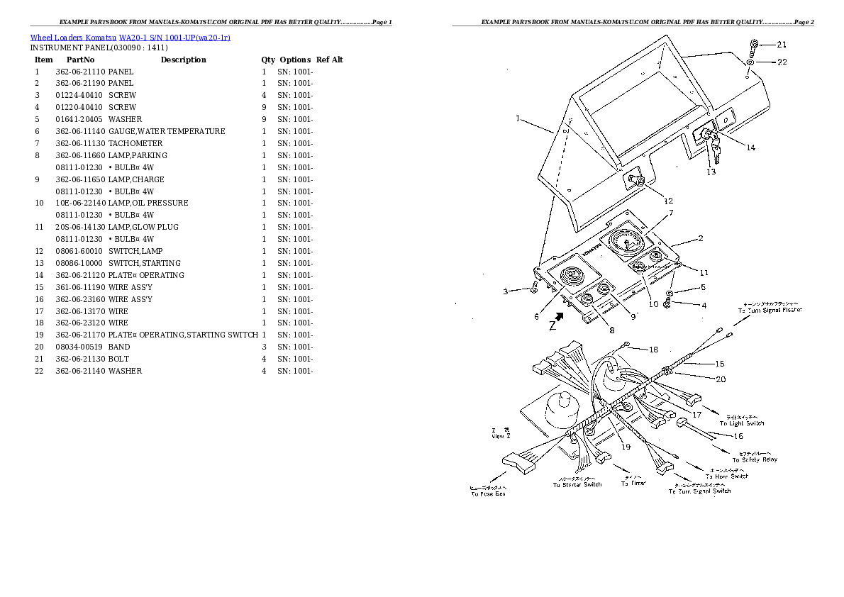 Protected: WA20-1 S/N 1001-UP Partsbook