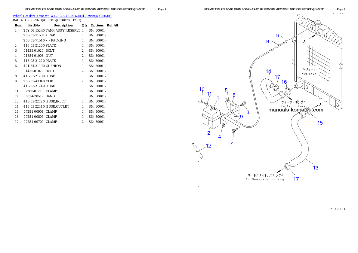 Protected: WA200-3-X S/N 60001-62999 Partsbook
