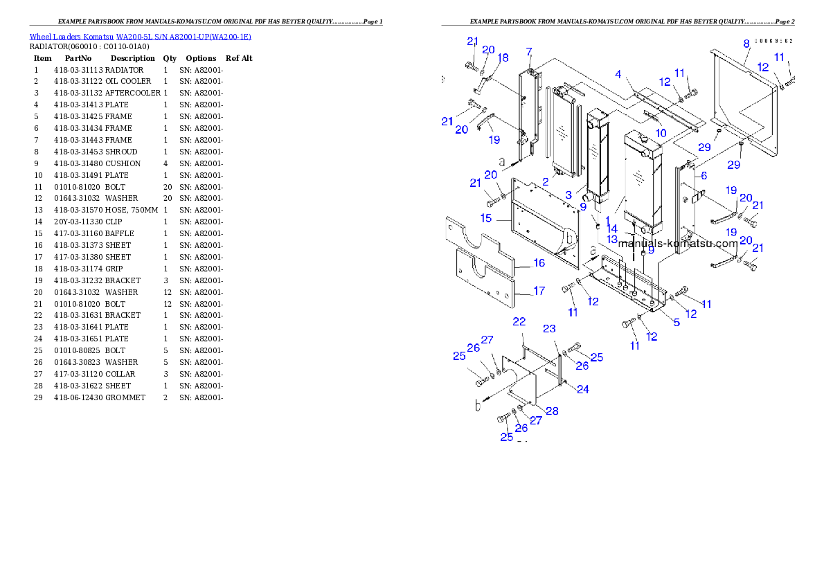 Protected: WA200-5L S/N A82001-UP Partsbook