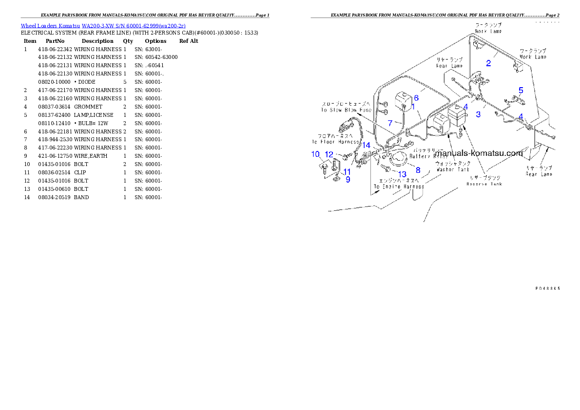 Protected: WA200-3-XW S/N 60001-62999 Partsbook