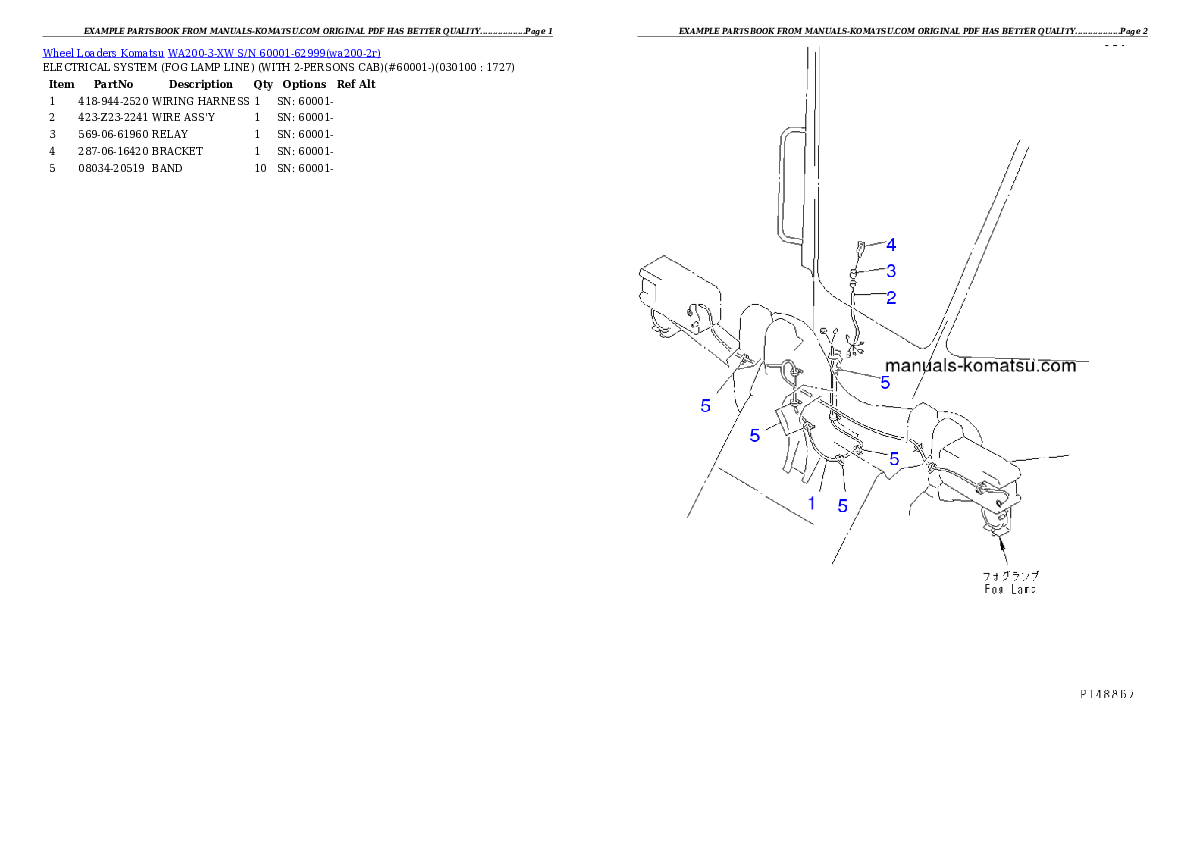 Protected: WA200-3-XW S/N 60001-62999 Partsbook