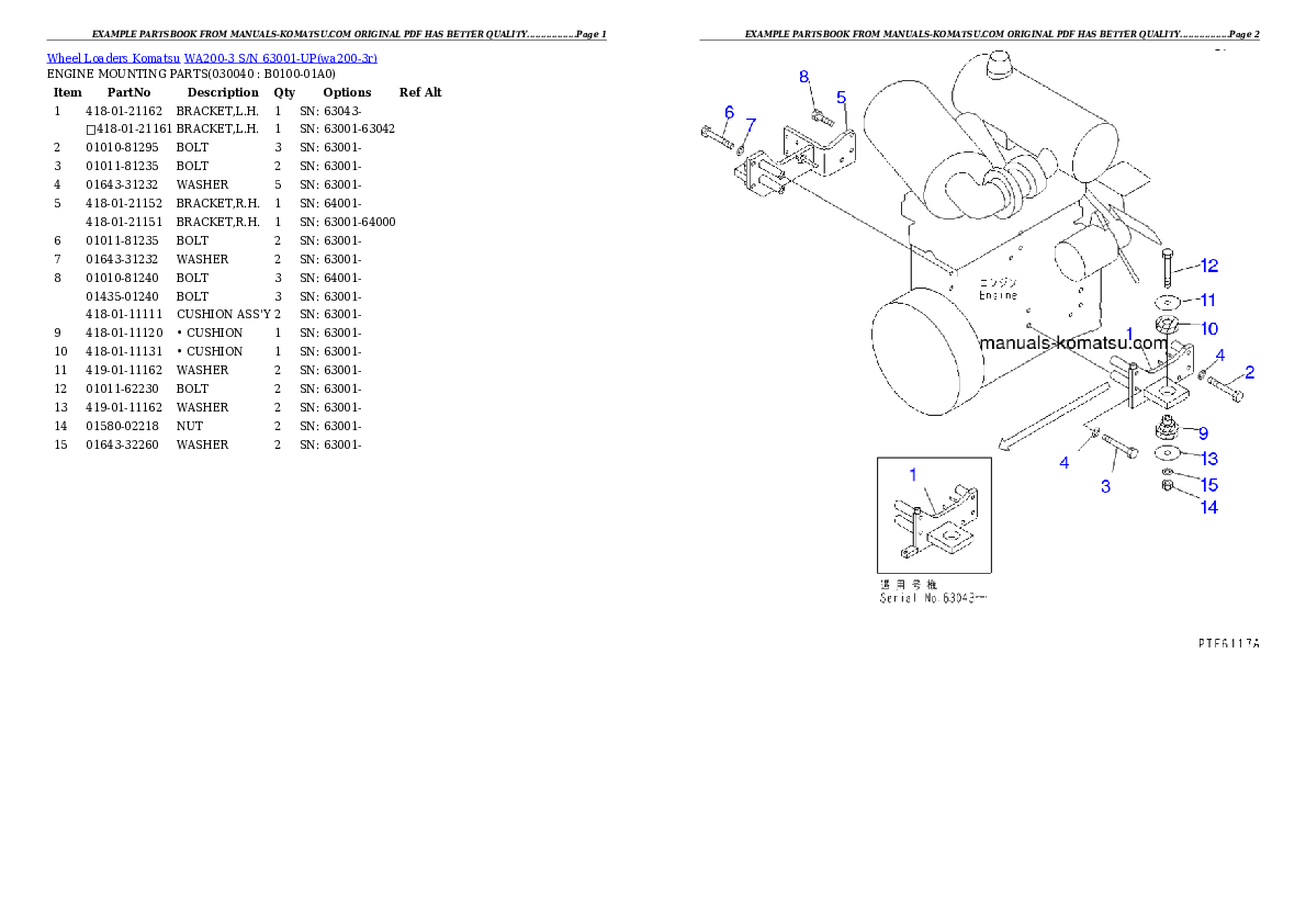 Protected: WA200-3 S/N 63001-UP Partsbook