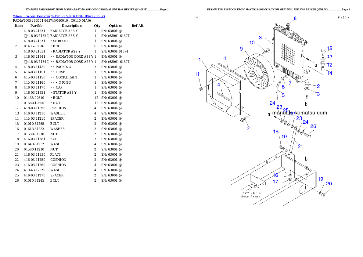 Protected: WA200-3 S/N 63001-UP Partsbook