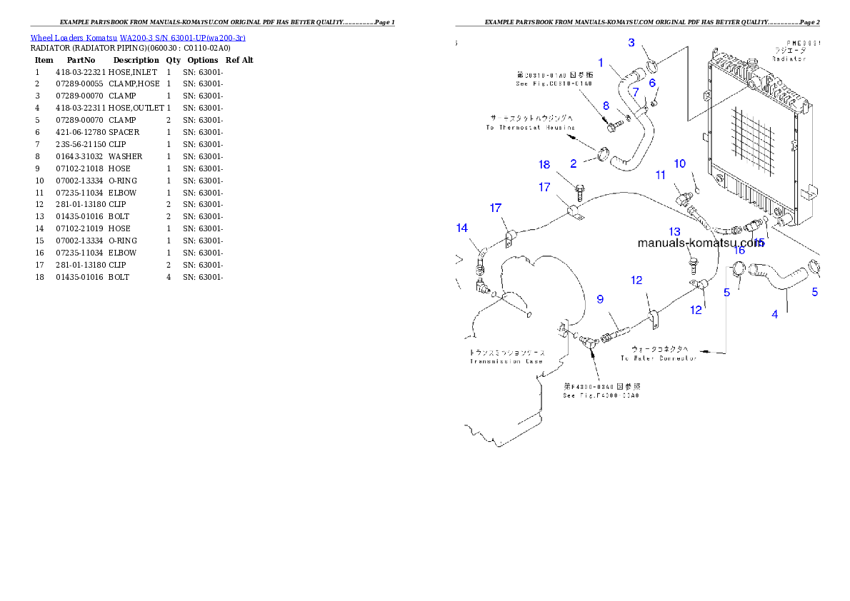 Protected: WA200-3 S/N 63001-UP Partsbook