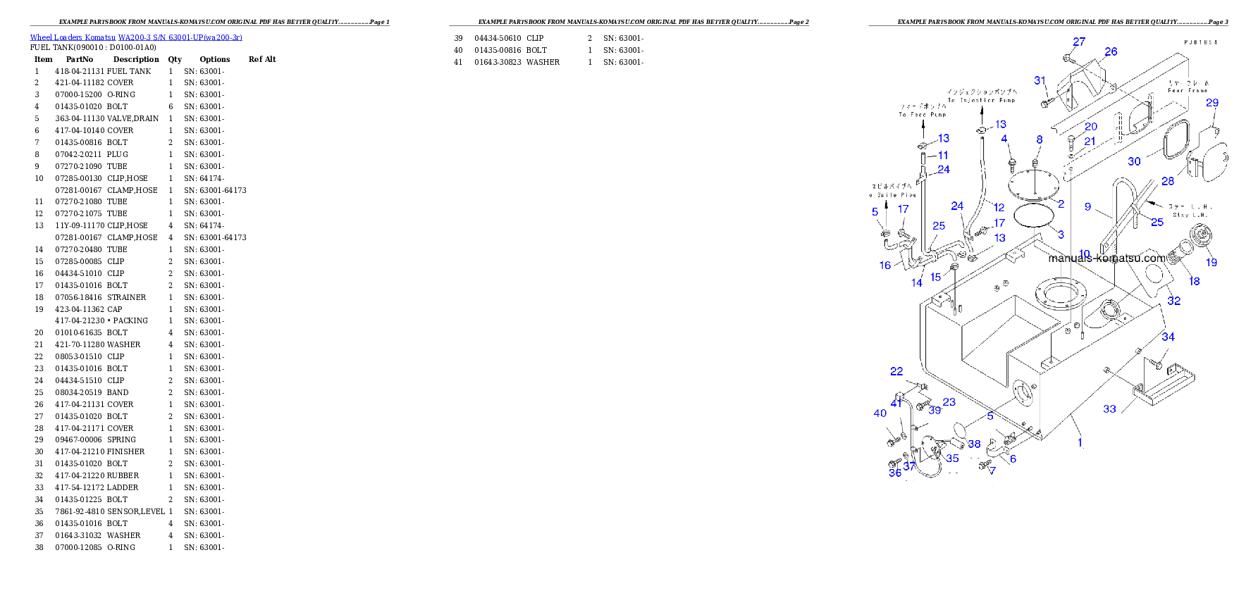 Protected: WA200-3 S/N 63001-UP Partsbook