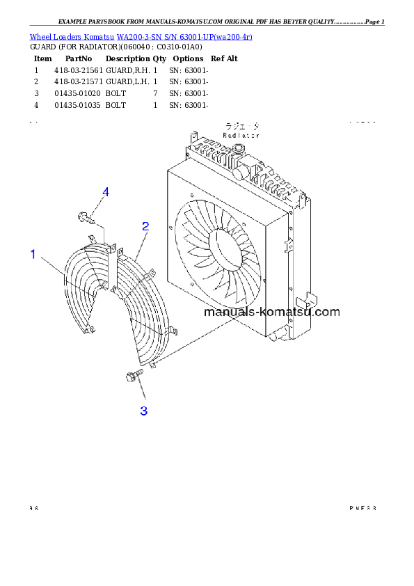 Protected: WA200-3-SN S/N 63001-UP Partsbook