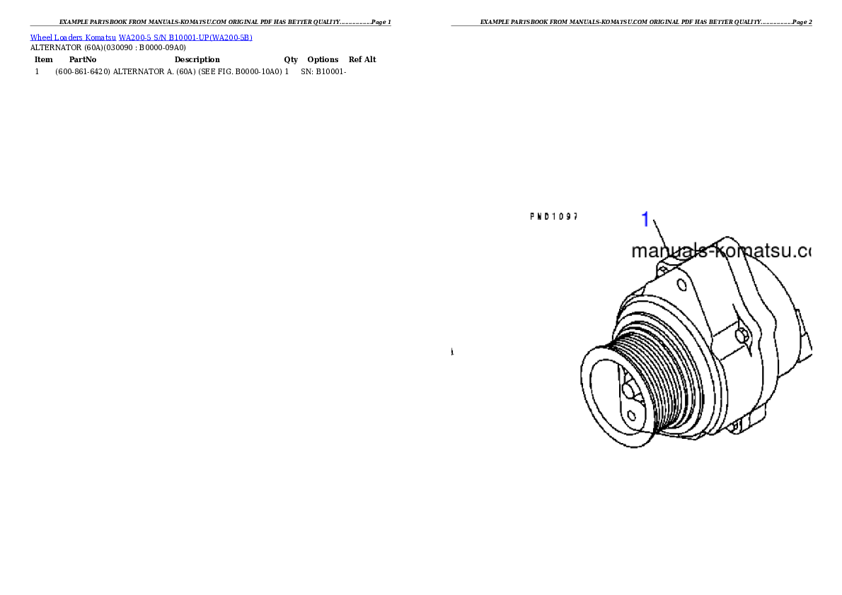 Protected: WA200-5 S/N B10001-UP Partsbook