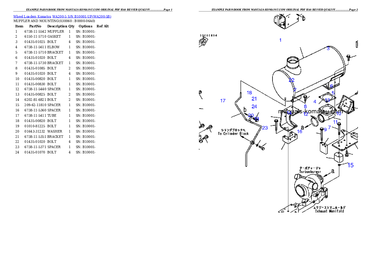 Protected: WA200-5 S/N B10001-UP Partsbook