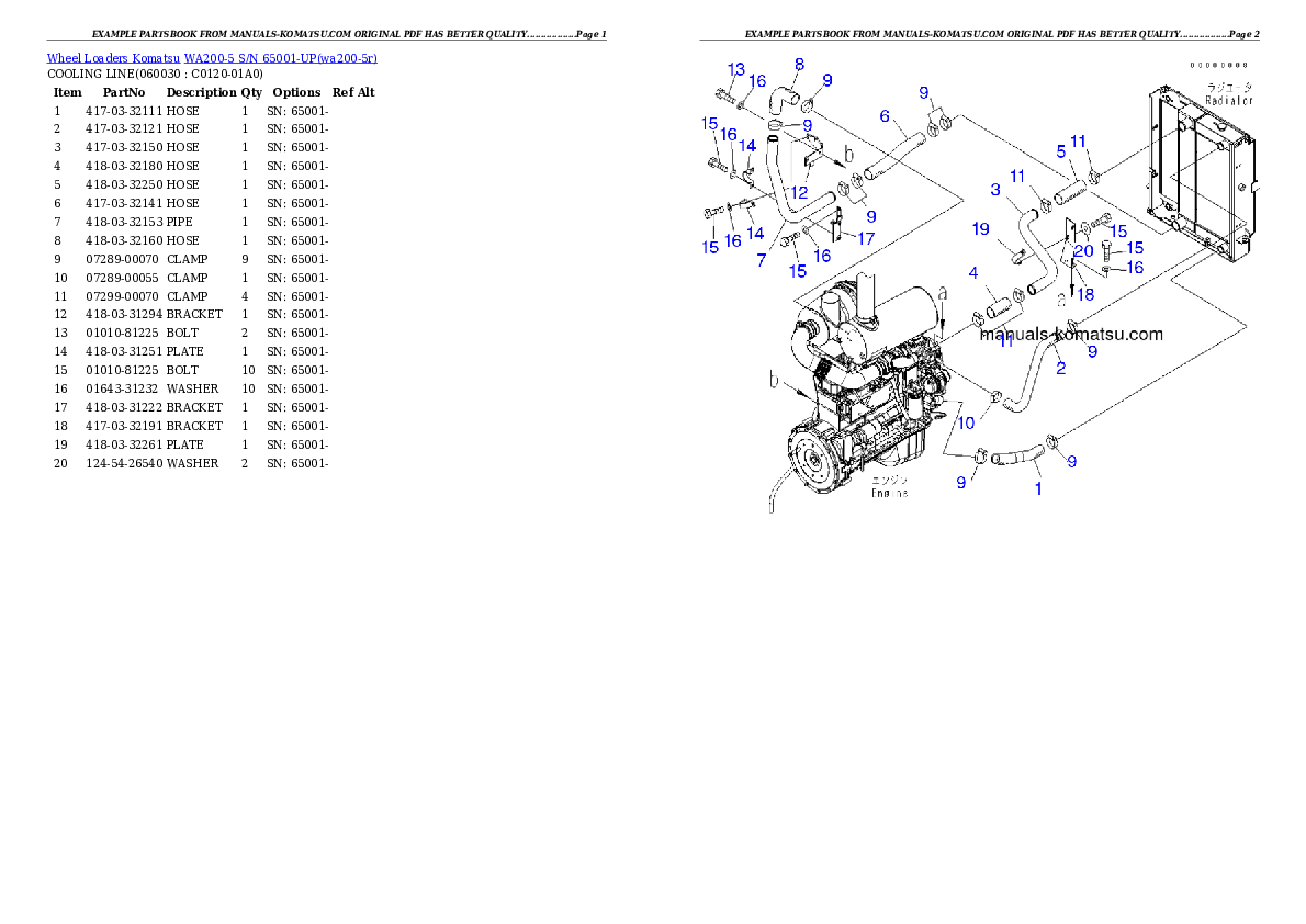 Protected: WA200-5 S/N 65001-UP (Overseas Version) Partsbook