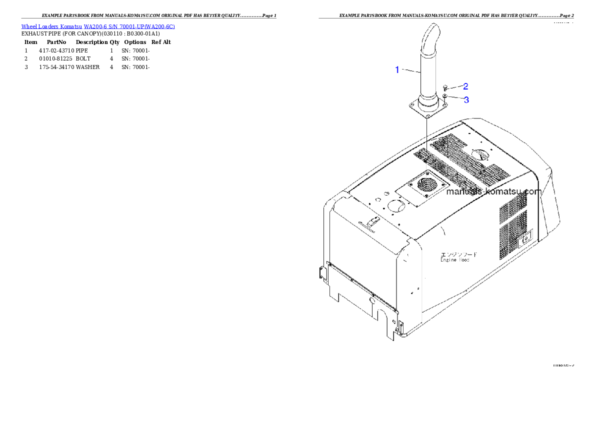 Protected: WA200-6 S/N 70001-UP Partsbook