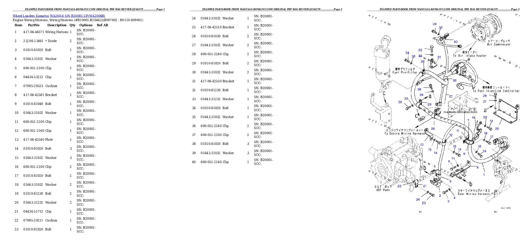 Protected: WA200-6 S/N B20001-UP Partsbook