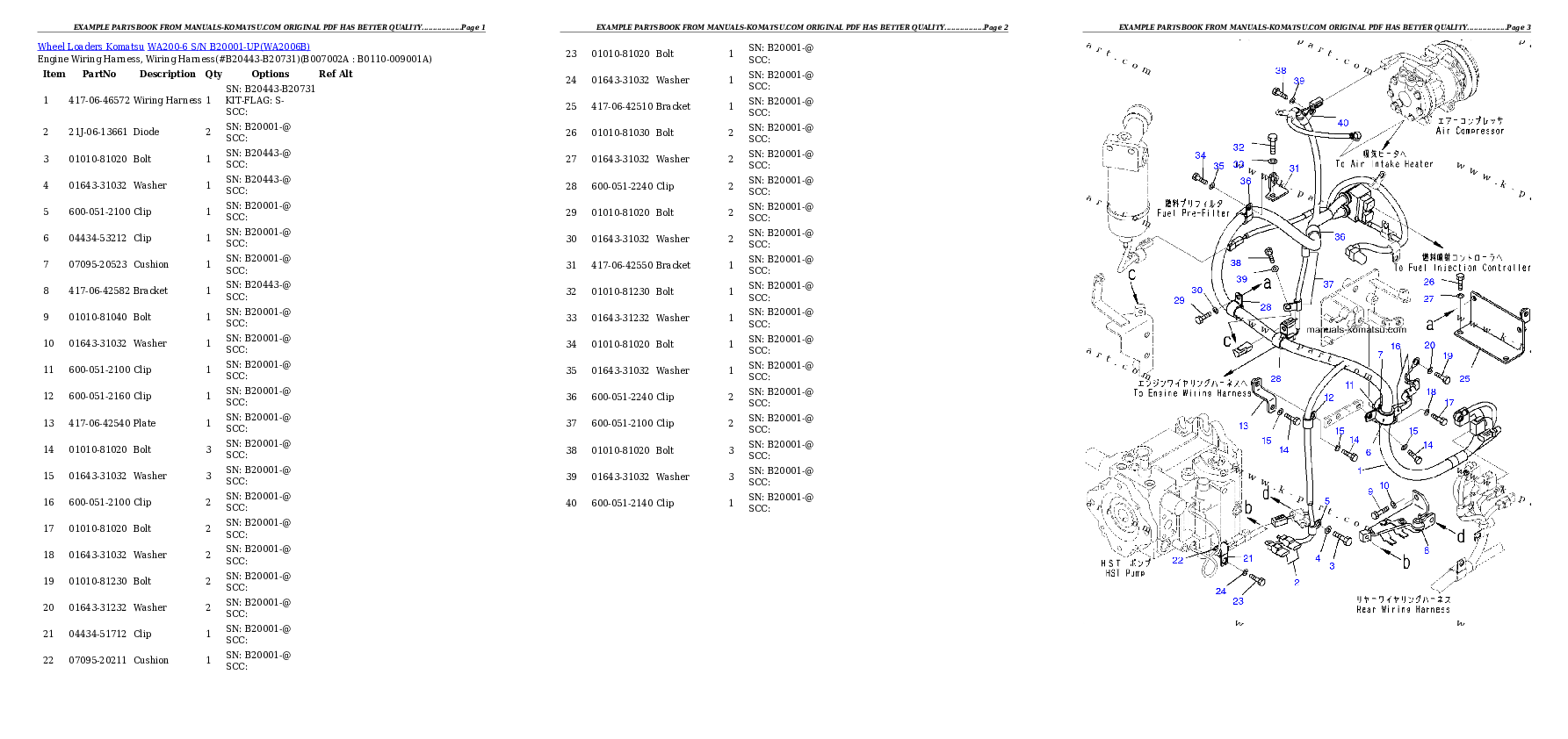 Protected: WA200-6 S/N B20001-UP Partsbook