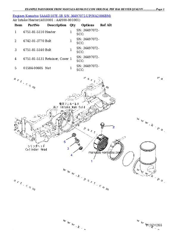 Protected: SAA4D107E-1B S/N 36497072-UP Partsbook