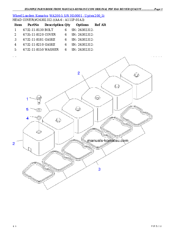 Protected: WA200-5 S/N H50001 – Up Partsbook