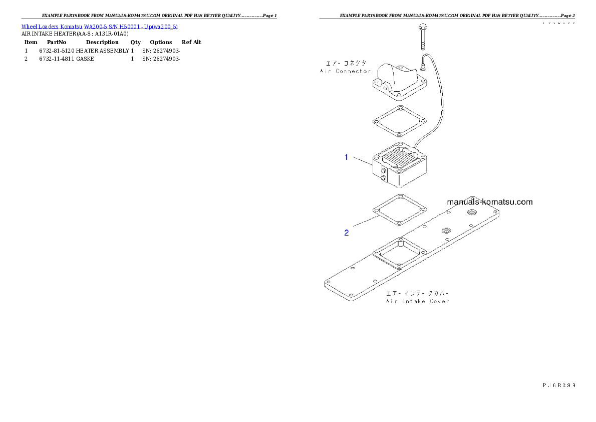 Protected: WA200-5 S/N H50001 – Up Partsbook
