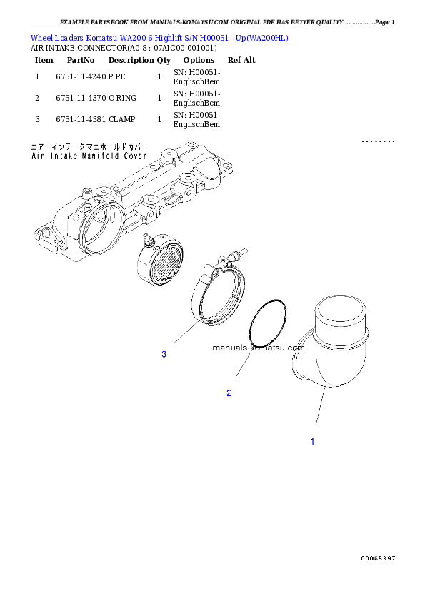 Protected: WA200-6 Highlift S/N H00051 – Up Partsbook