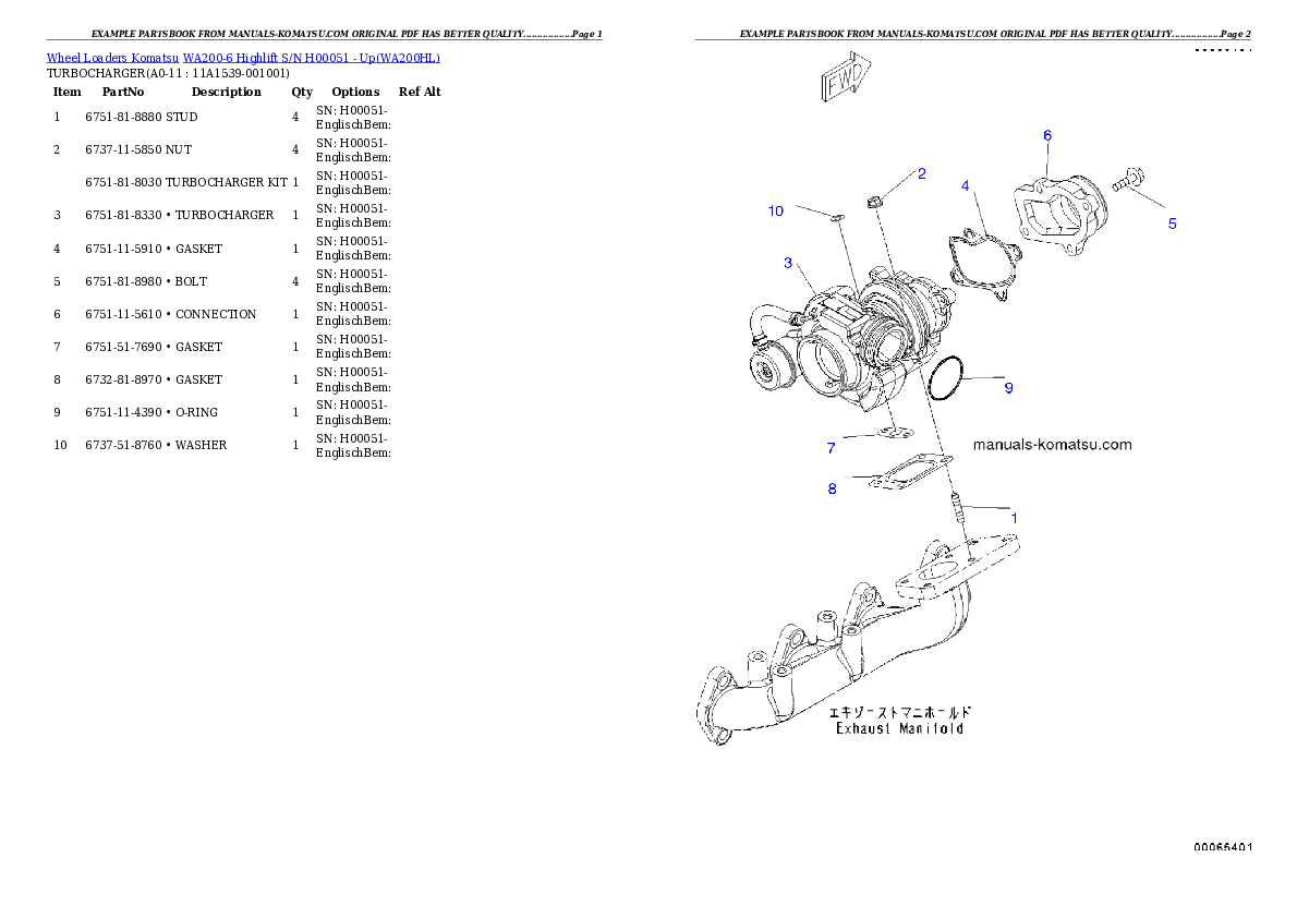 Protected: WA200-6 Highlift S/N H00051 – Up Partsbook