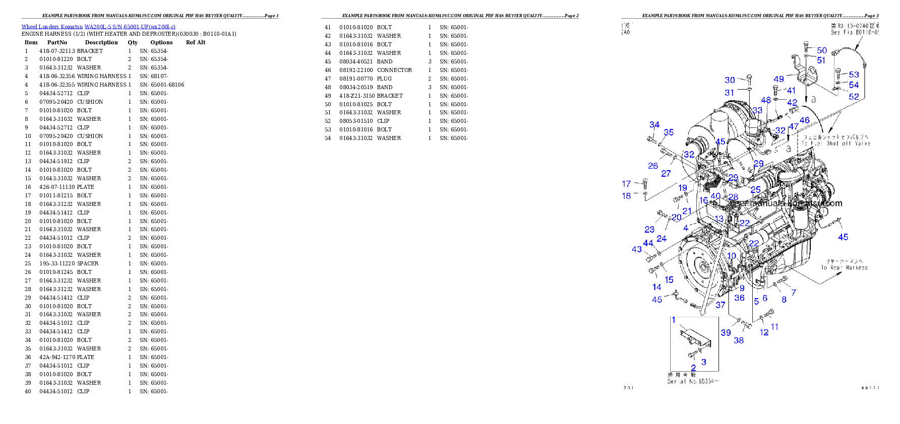 WA200L-5 S/N 65001-UP Partsbook
