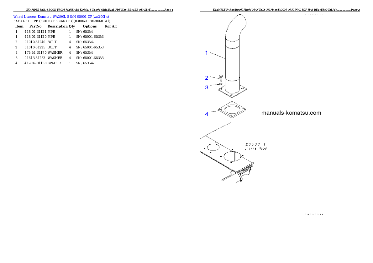 Protected: WA200L-5 S/N 65001-UP Partsbook