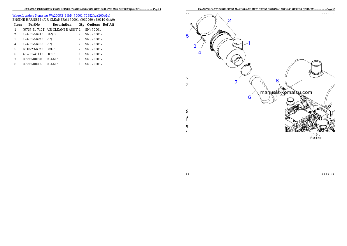 Protected: WA200PZ-6 S/N 70001-70882 (For EU) Partsbook