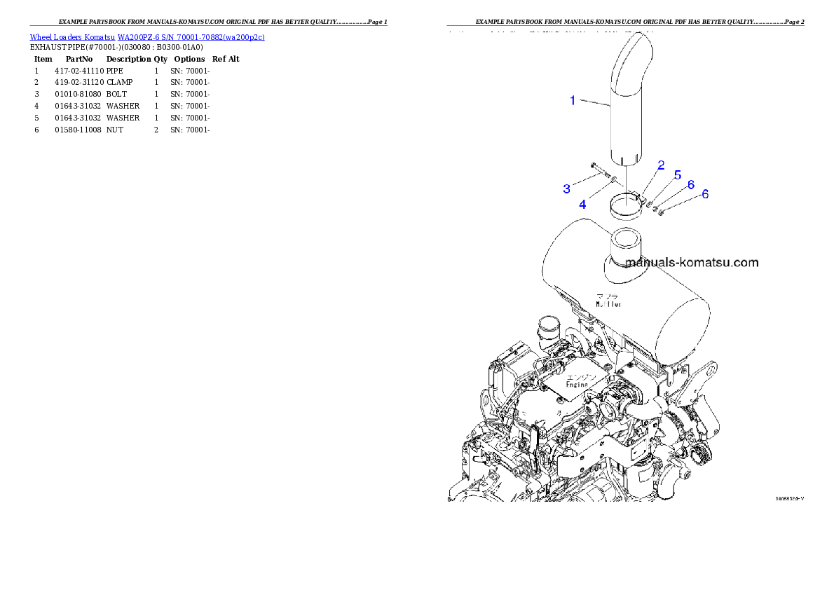 Protected: WA200PZ-6 S/N 70001-70882 (For EU) Partsbook