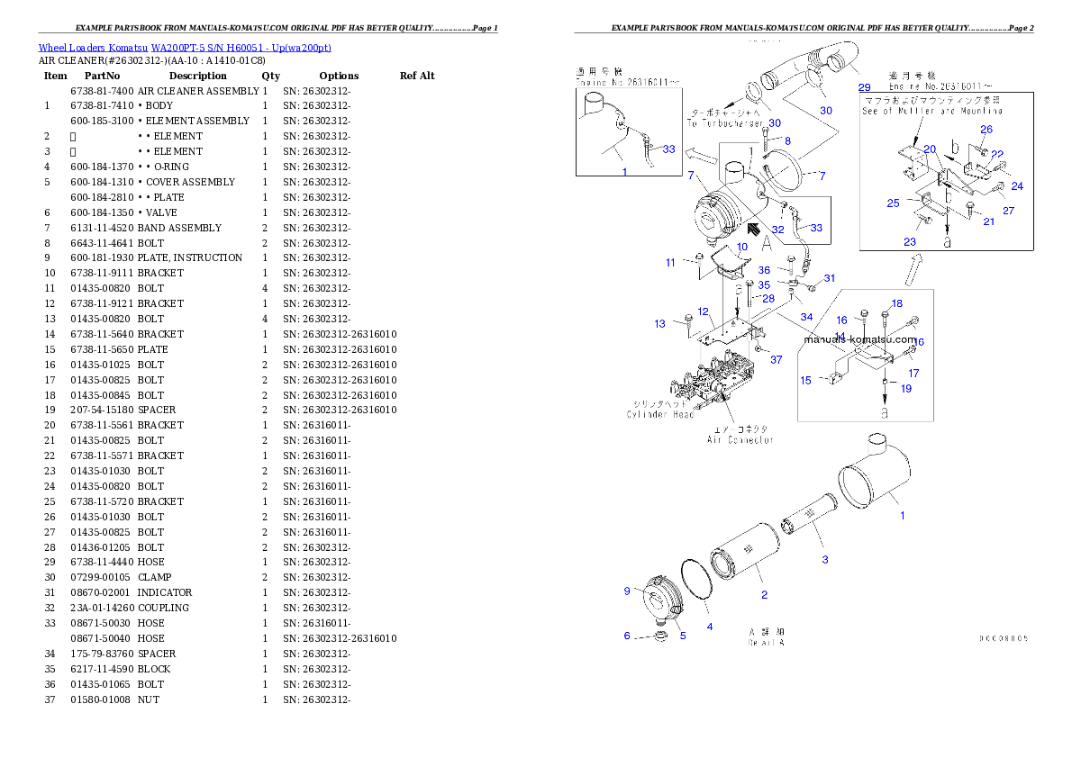 Protected: WA200PT-5 S/N H60051 – Up Partsbook