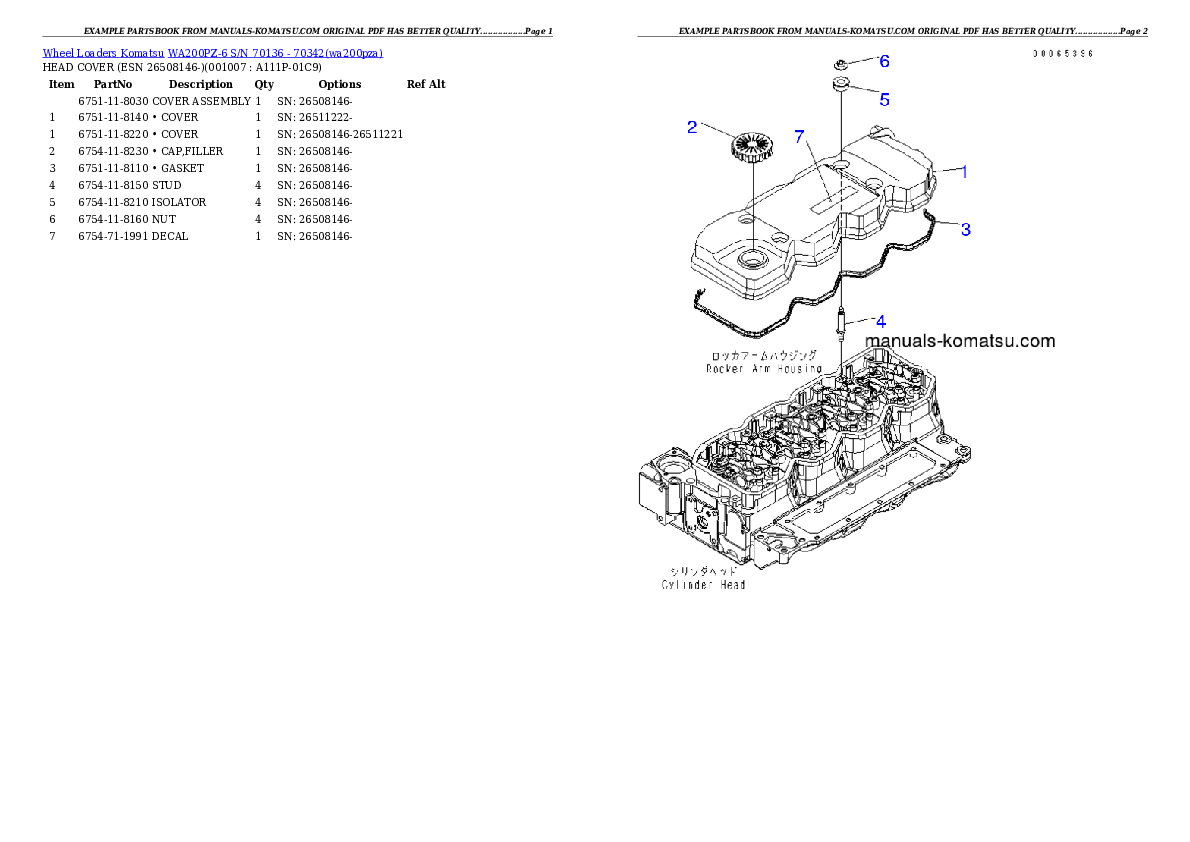 Protected: WA200PZ-6 S/N 70136 – 70342 Partsbook