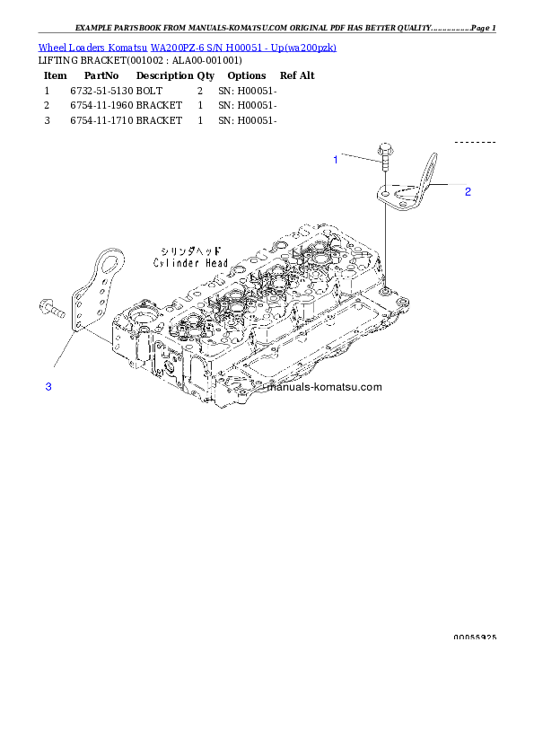 WA200PZ-6 S/N H00051 - Up Partsbook