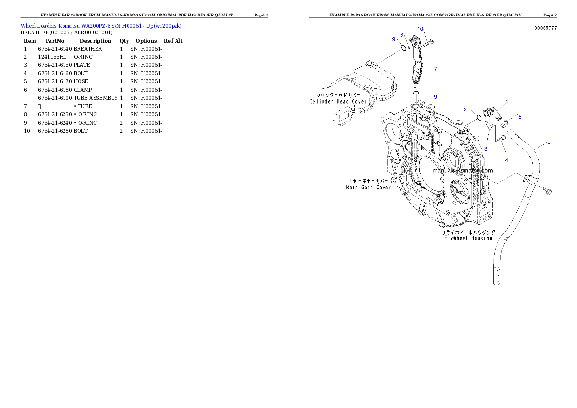Protected: WA200PZ-6 S/N H00051 – Up Partsbook