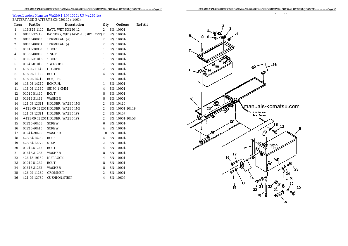 Protected: WA250-1 S/N 10001-UP Partsbook