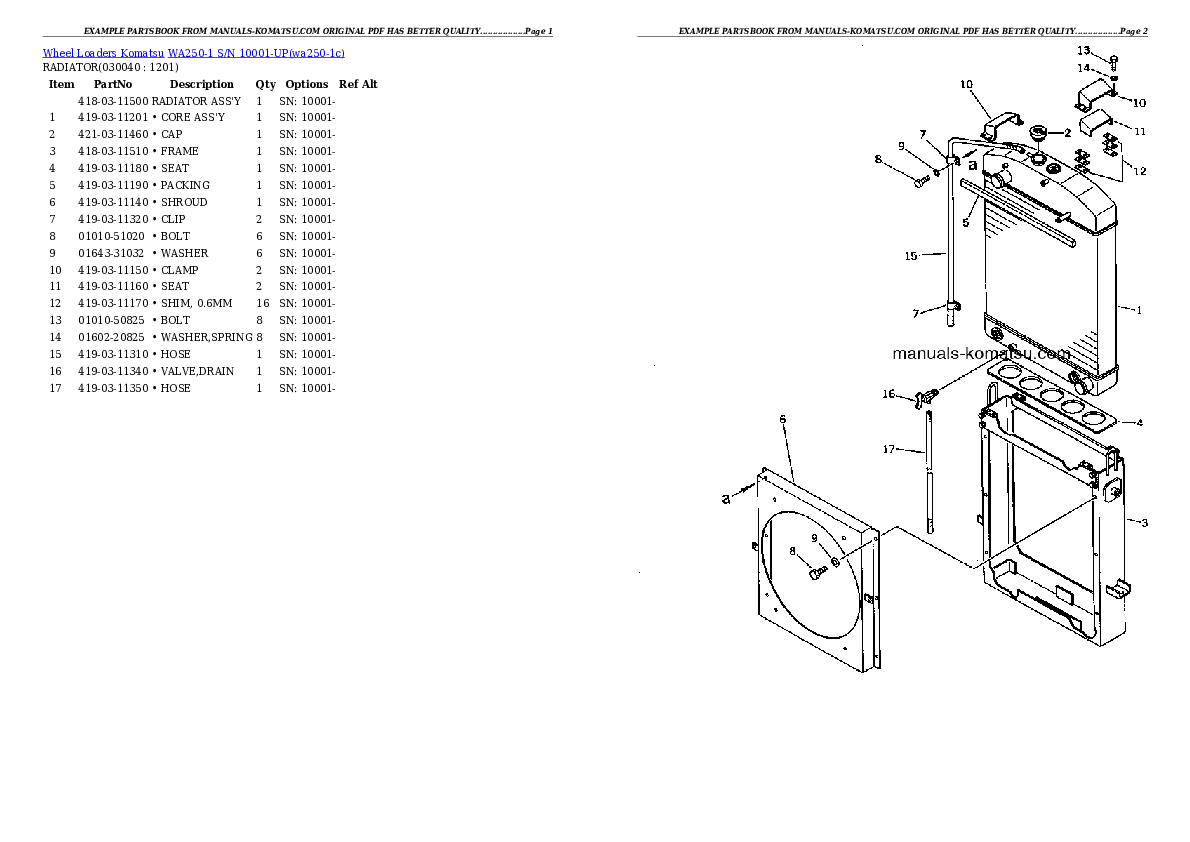 Protected: WA250-1 S/N 10001-UP Partsbook