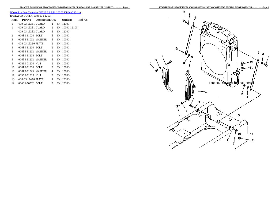 Protected: WA250-1 S/N 10001-UP Partsbook