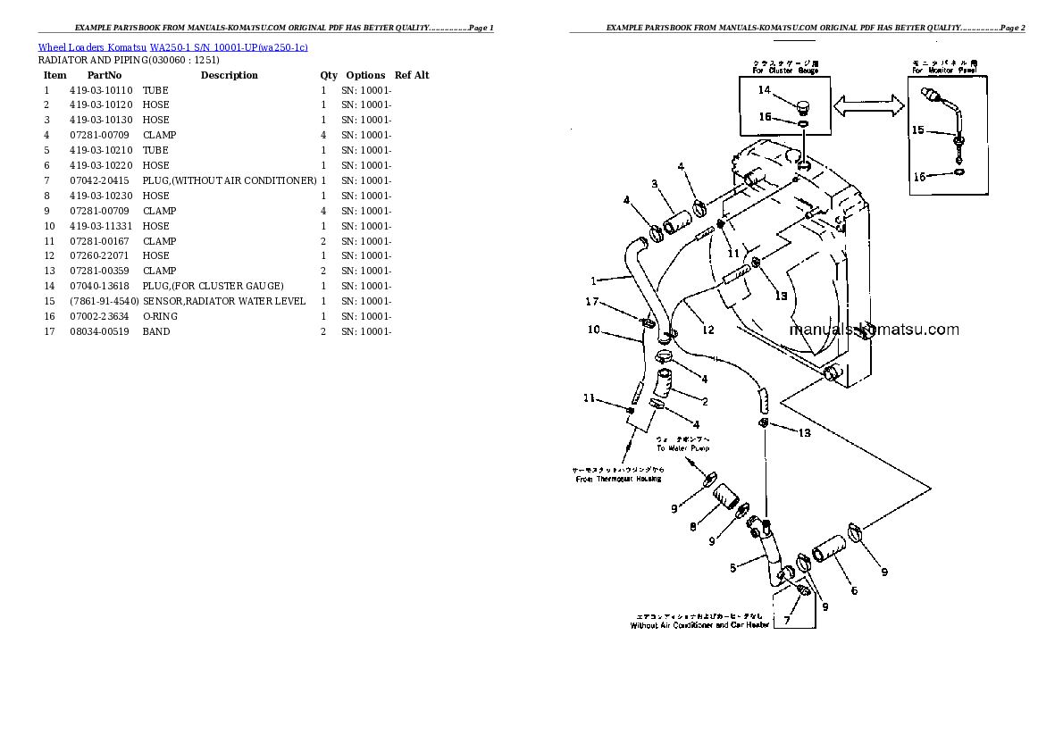 Protected: WA250-1 S/N 10001-UP Partsbook