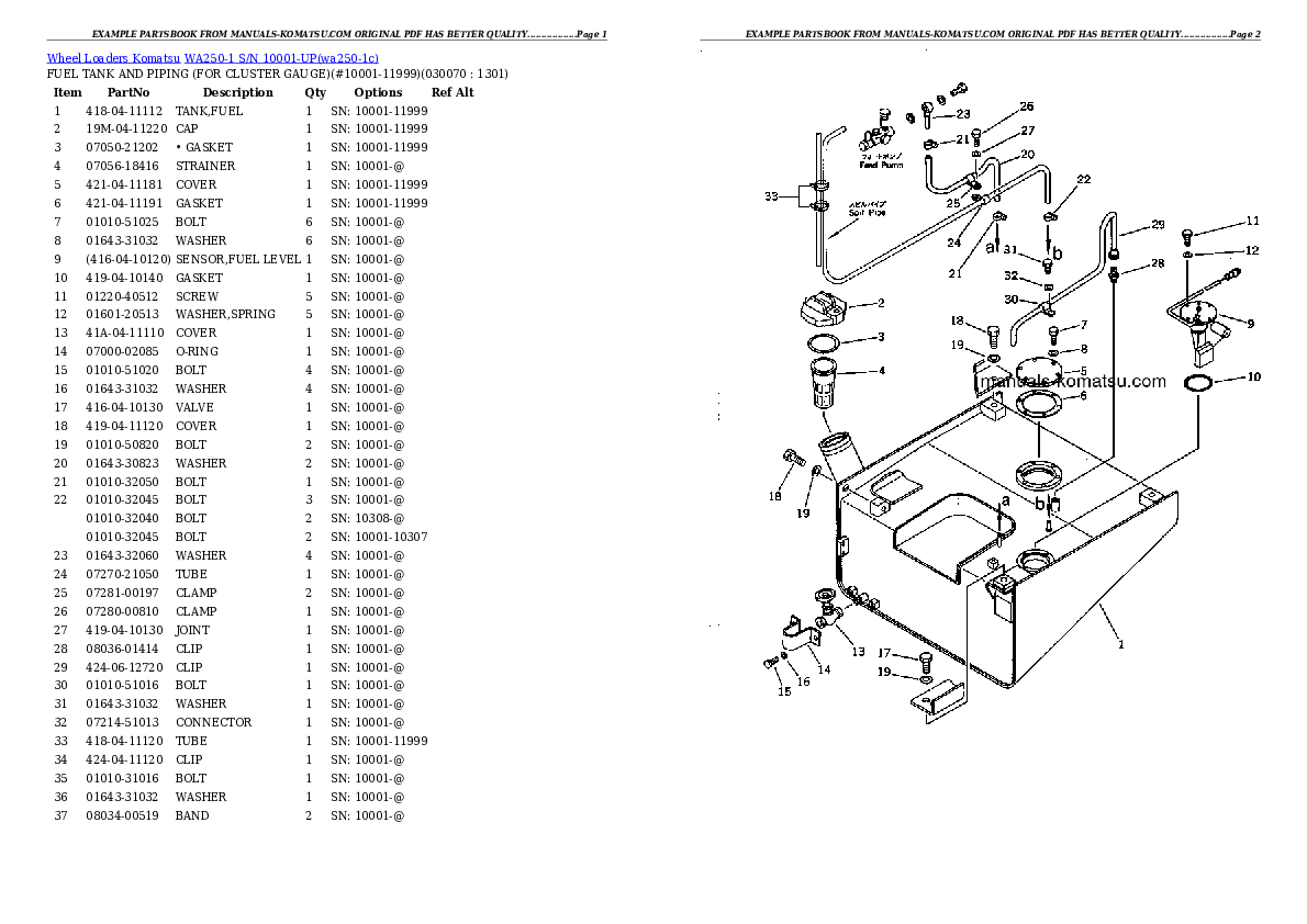 Protected: WA250-1 S/N 10001-UP Partsbook