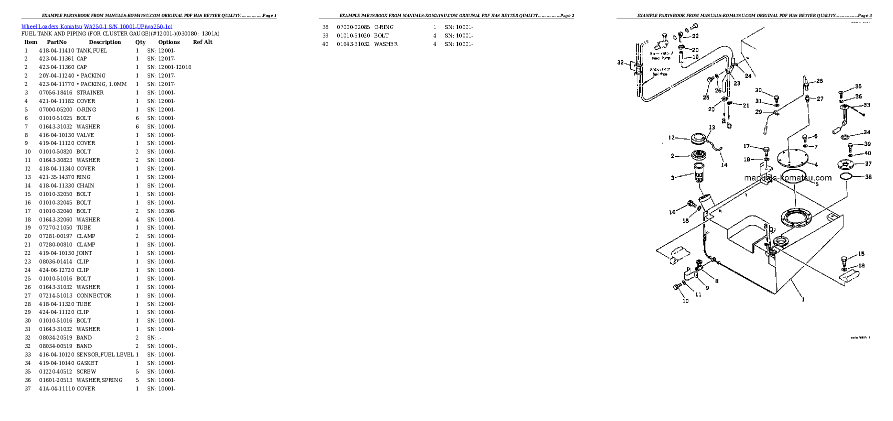 Protected: WA250-1 S/N 10001-UP Partsbook