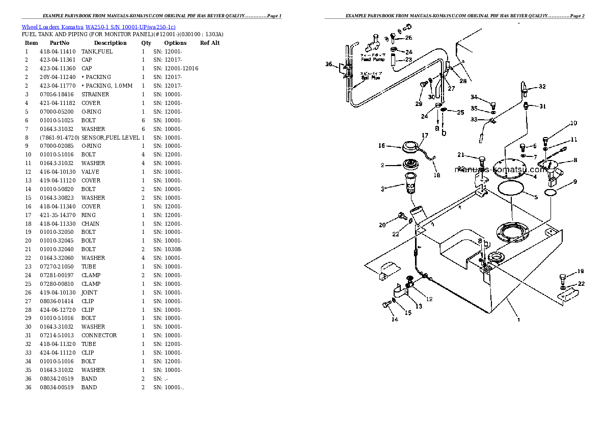 Protected: WA250-1 S/N 10001-UP Partsbook