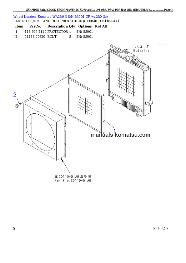 Protected: WA250-3 S/N 53001-UP Partsbook