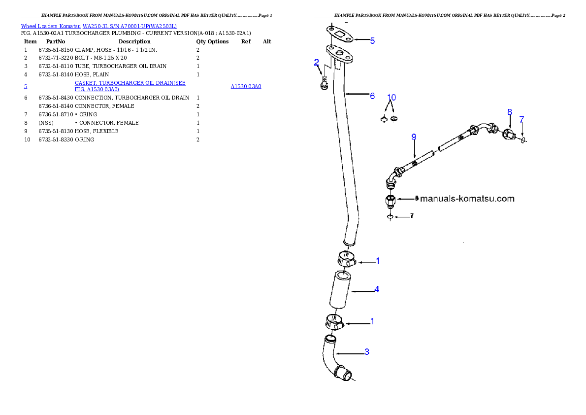 Protected: WA250-3L S/N A70001-UP Partsbook