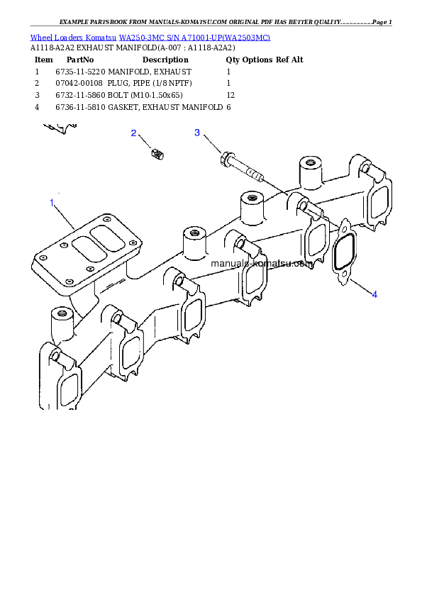 Protected: WA250-3MC S/N A71001-UP Partsbook