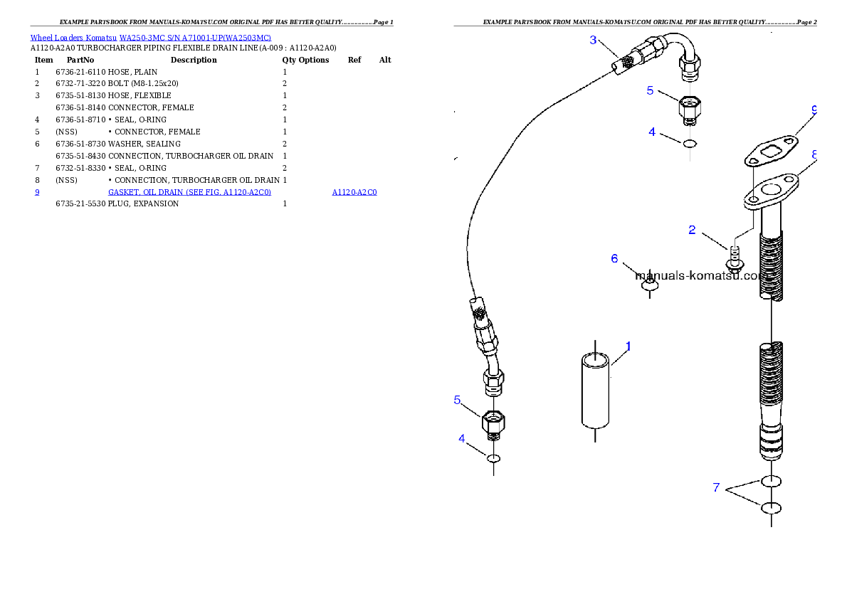 Protected: WA250-3MC S/N A71001-UP Partsbook