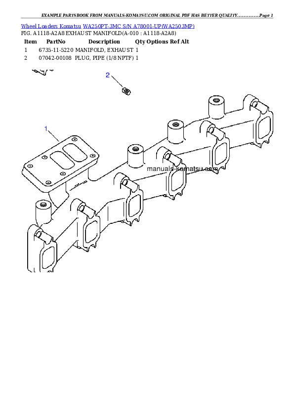 Protected: WA250PT-3MC S/N A78001-UP Partsbook