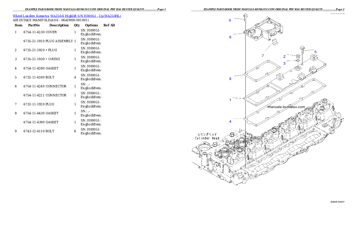 Protected: WA250-6 Highlift S/N H00051 – Up Partsbook
