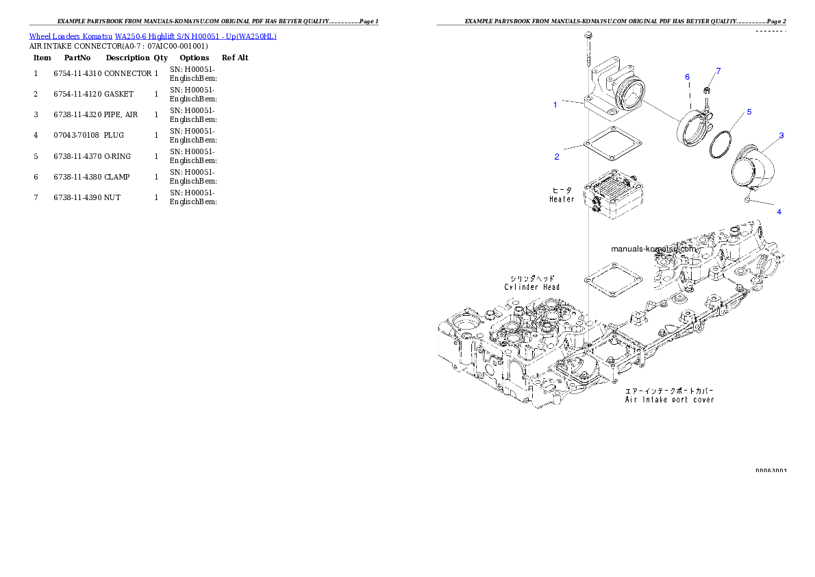 Protected: WA250-6 Highlift S/N H00051 – Up Partsbook