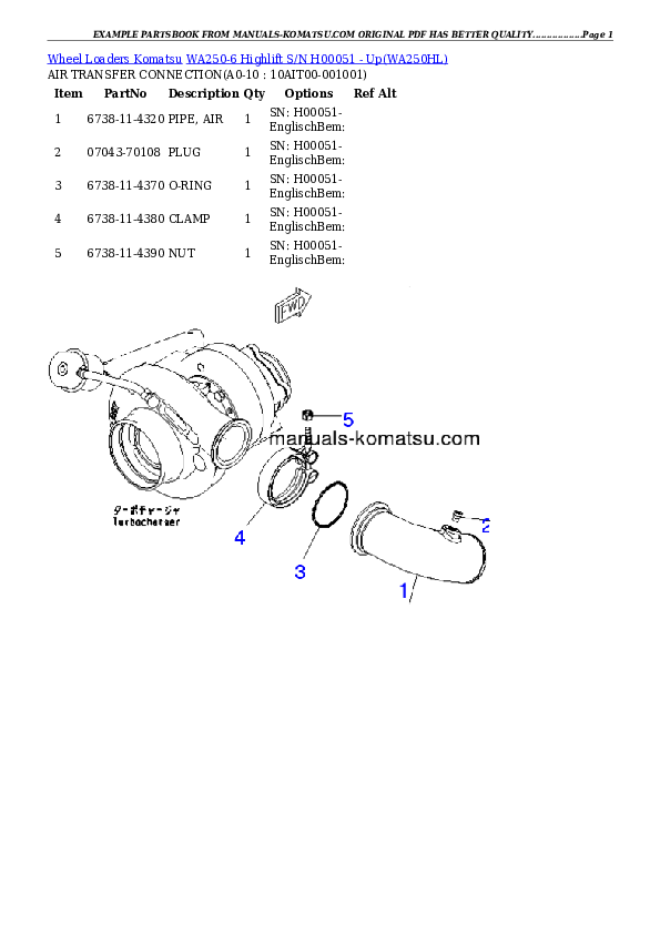 Protected: WA250-6 Highlift S/N H00051 – Up Partsbook