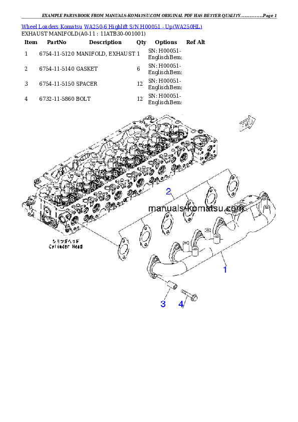 Protected: WA250-6 Highlift S/N H00051 – Up Partsbook